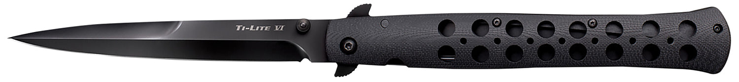 Cold Steel CS26C6AA Ti-Lite 6" Folding Spear Point S35VN Black DLC Coated Blade 4.75" Black G10 Handle and Pocket Clip