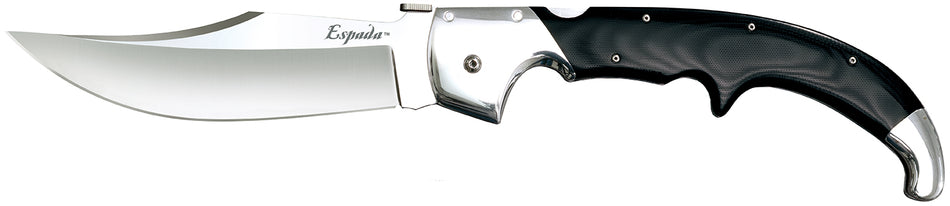 Cold Steel Espada XL 7.5" Folding Clip Point Plain S35VN Blade Black G10 Handle w/ Belt Clip