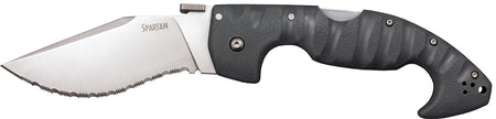 Cold Steel Spartan 4.5" Folding Clip Point Serrated Satin AUS-10A Blade Griv-Ex Handle w/ Belt Clip