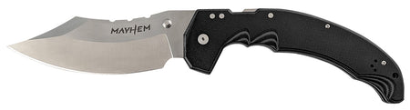 Cold Steel Mayhem 6" Folding Modified Cleaver Plain Satin AUS-10A SS Blade Black G10 Handle w/ Pocket Clip