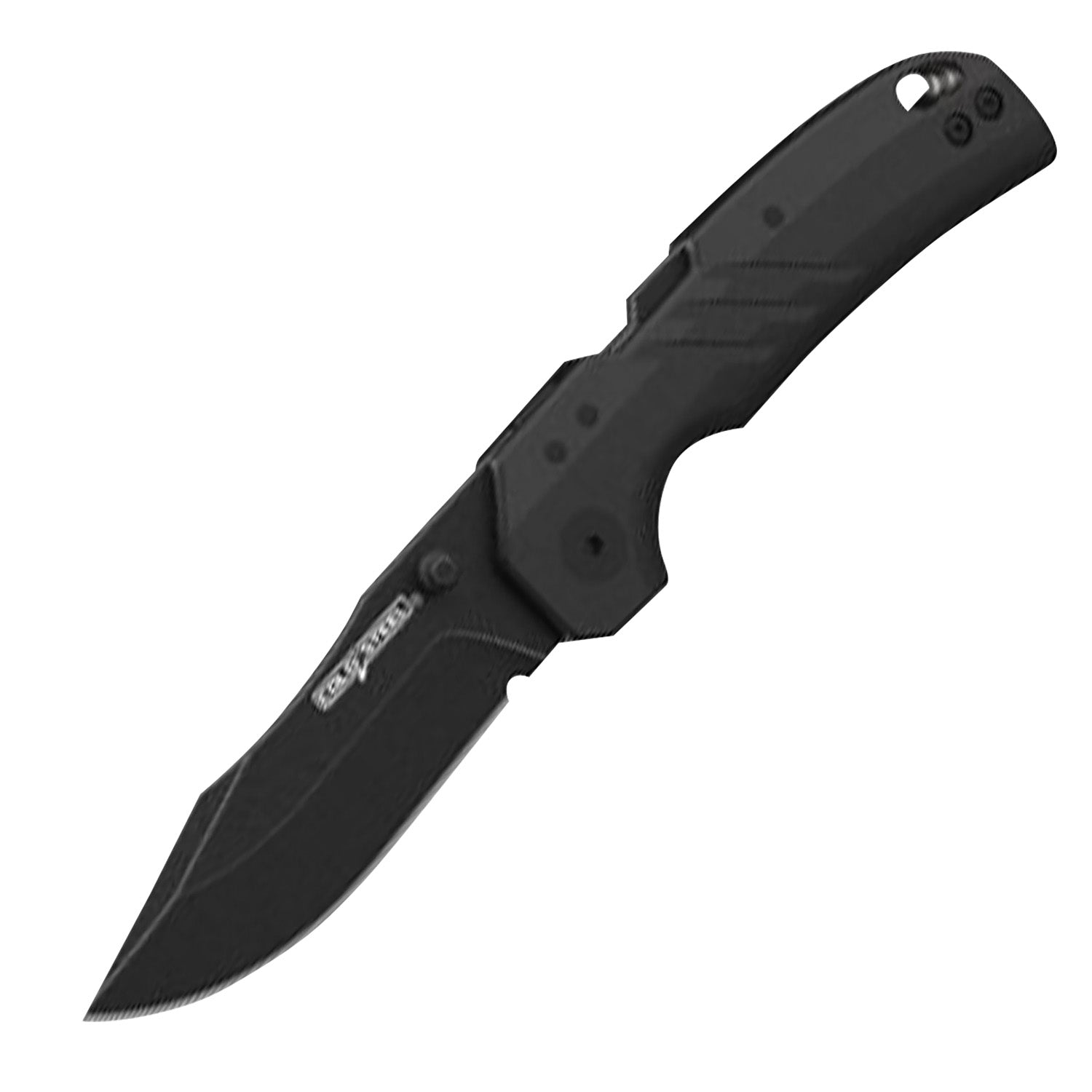 Cold Steel Engage 3" Folding Clip Point Plain Black PVD Stonewashed AUS-10A SS Blade Black GFN Handle w/ Belt Clip
