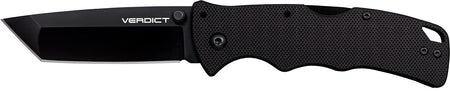 Cold Steel Verdict 3" Folding Tanto Plain Matte AUS-10A SS Blade Black G10 Handle w/ Belt Clip