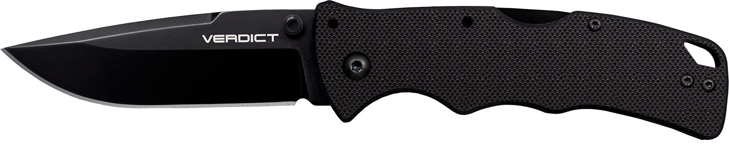 Cold Steel Verdict 3-Inch Spear Point Folding Knife, Black AUS-10A Stainless Blade, G10 Handle with Clip