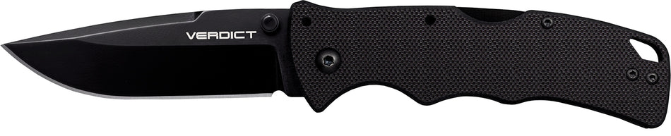 Cold Steel Verdict 3-Inch Spear Point Folding Knife, Black AUS-10A Stainless Blade, G10 Handle with Clip