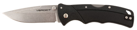Cold Steel Verdict 3-Inch Clip Point Folder, Stonewashed 4116 SS Blade, Black GFN Handle, Includes Belt Clip