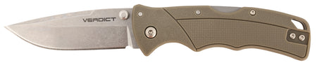 Cold Steel Verdict 3-Inch Spear Point Folder, Stonewashed 4116 SS Blade, Brown GFN Handle, Includes Clip