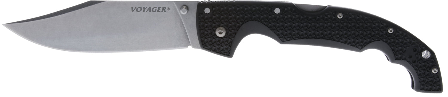 Cold Steel Voyager XL 5.5-Inch Drop Point Folder, Stonewashed AUS-10A SS Blade, Textured Black Griv-Ex Handle