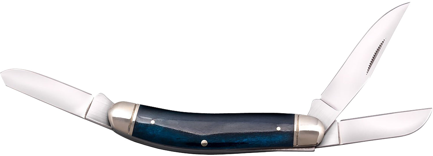 Cold Steel Gentleman's Stockman 2"/2.10"/2.50" Multi-Blade Folder, 8Cr13MoV SS, Dark Blue Bone Handle
