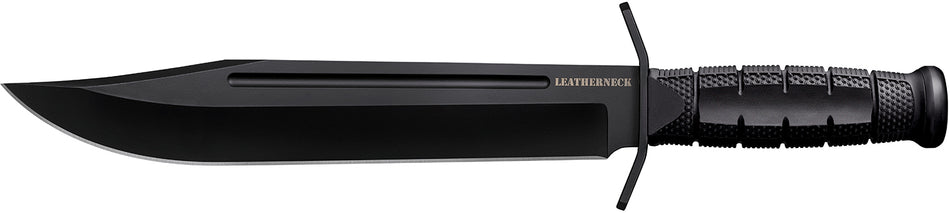 Cold Steel Leatherneck 10.5-Inch Bowie Fixed Blade, Matte Black D2 Steel Blade, Kray-Ex Handle with Forward Quillons