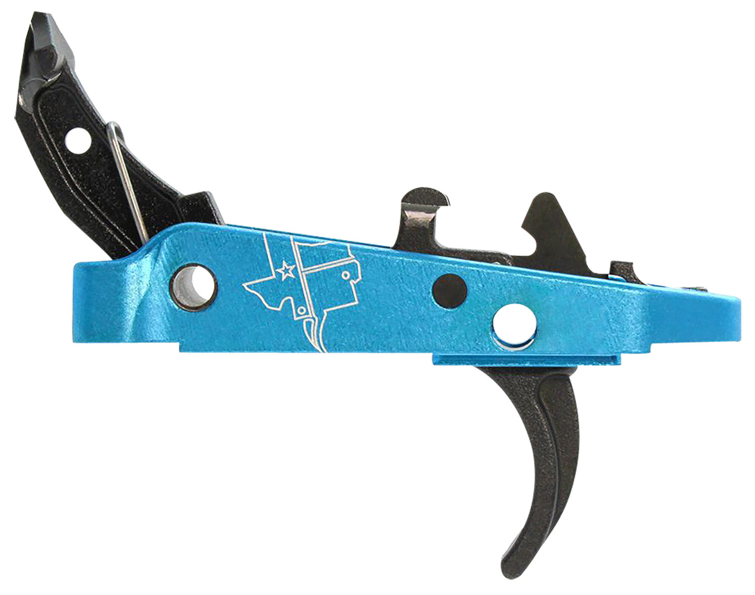 CMC Triggers 47501 AK47 Drop-In 2.0 Single-Stage Curved Trigger 3.50 lb Black with Blue Housing