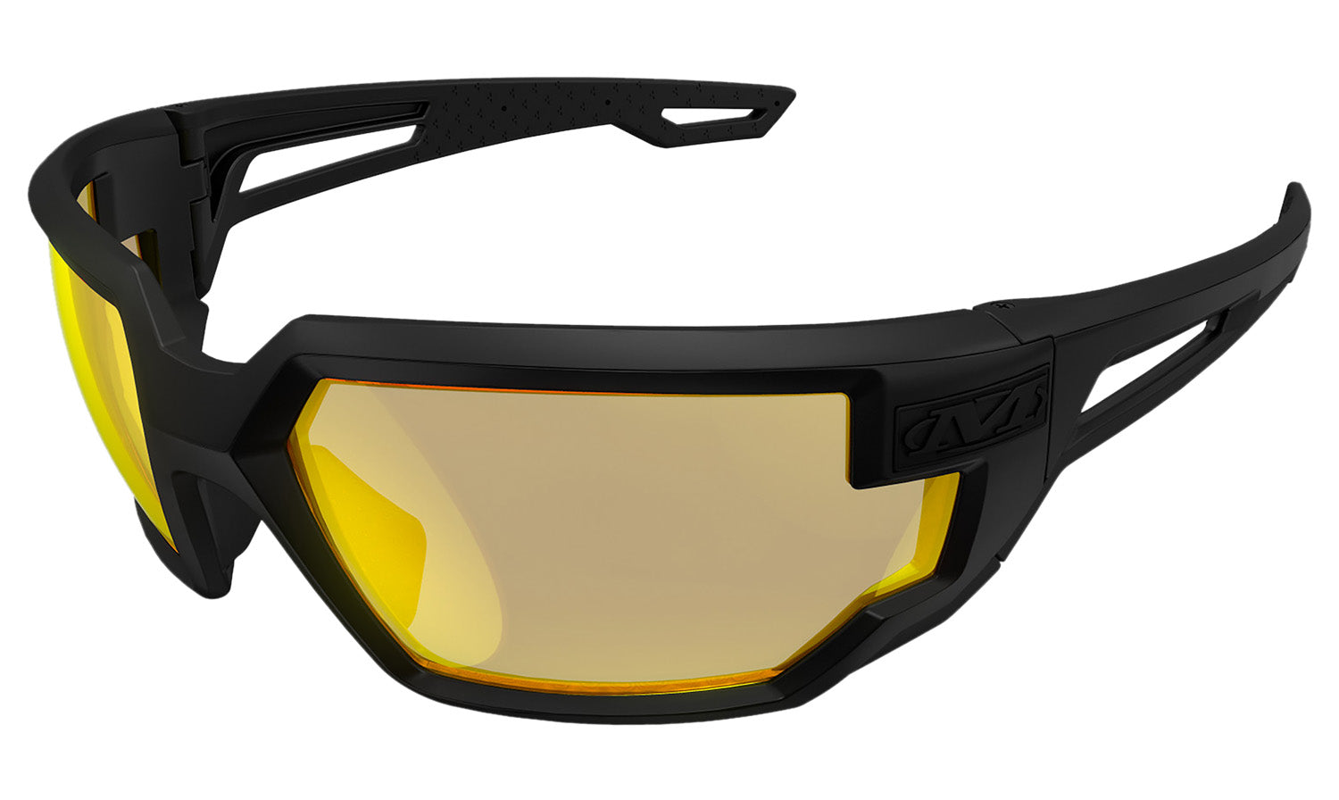 Mechanix Wear Type-X OSFA Full Frame Ballistic Resistant Glasses Amber Lens Black Frame