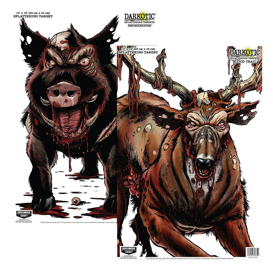 Birchwood Casey Darkotic Smokehouse Zombie Combo Splatter Targets 12" x 18" 8 Count