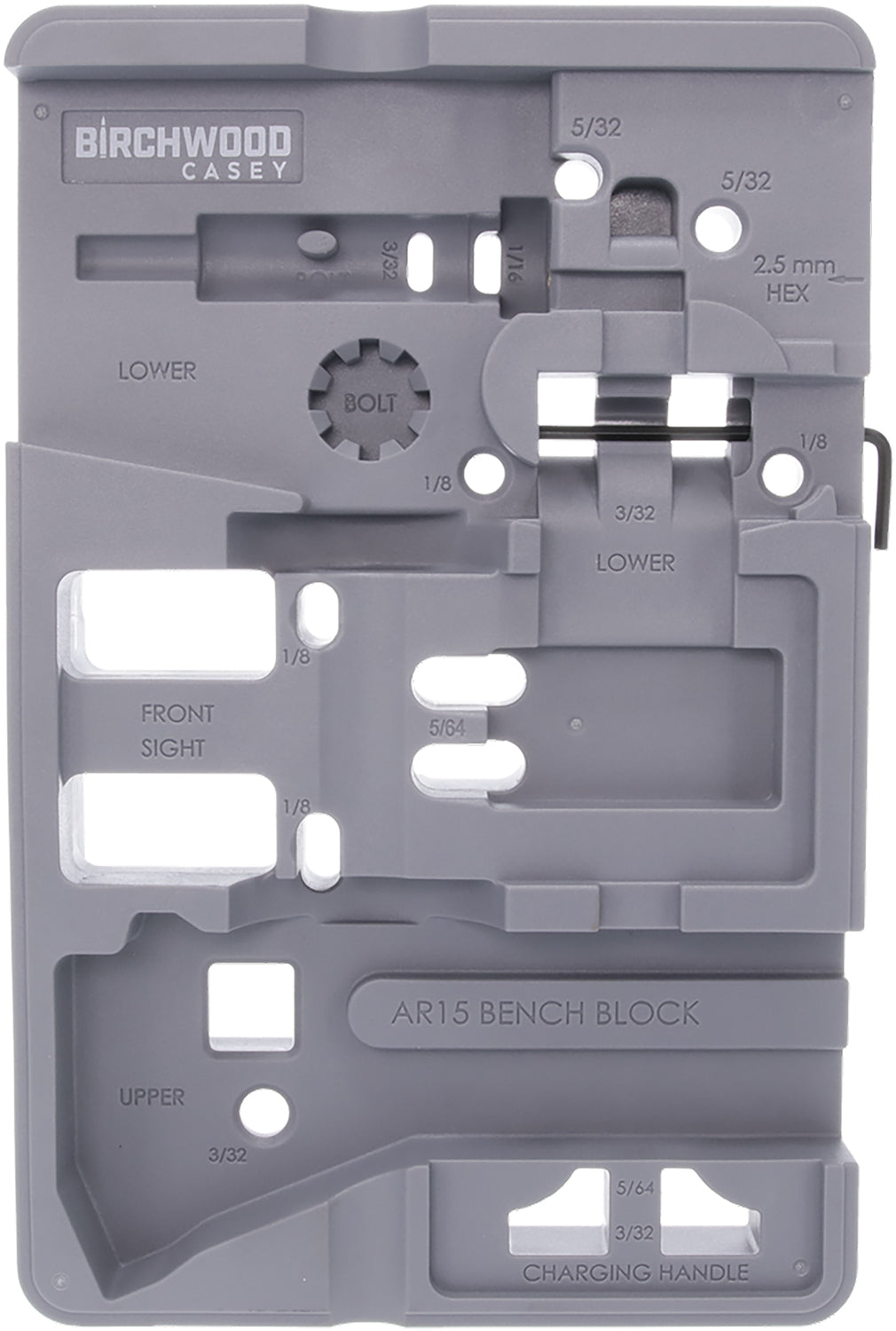 Birchwood Casey AR-15 Soft Jaw Bench Block Gray for Assembly & Disassembly