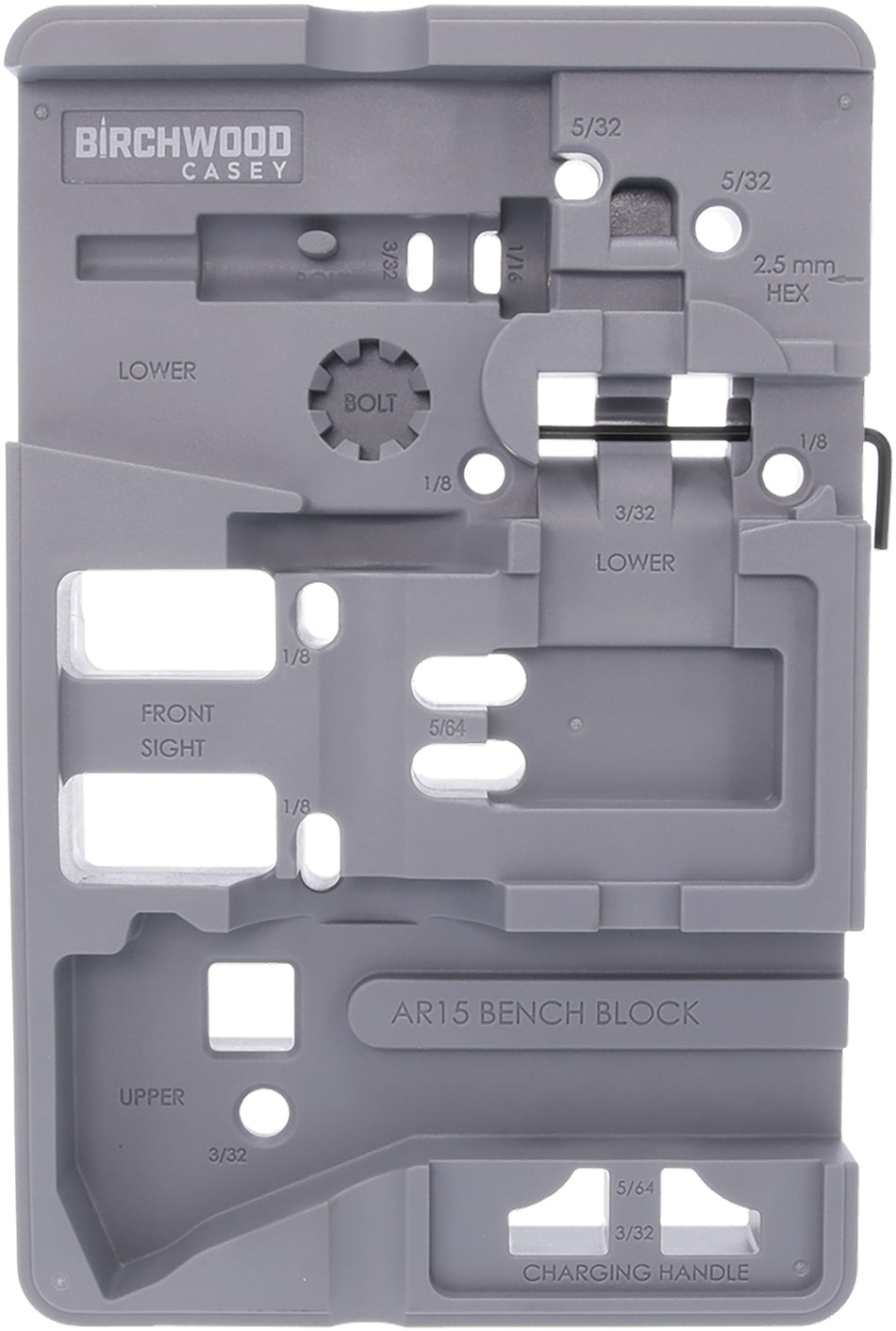 Birchwood Casey AR-15 Soft Jaw Bench Block Gray for Assembly & Disassembly