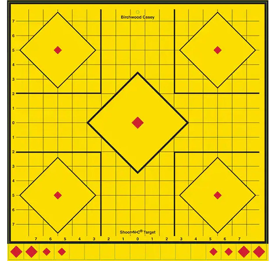 Birchwood Casey Long Range Self-Adhesive Paper 5-Diamond Shooting Target 17.75" 5 Targets