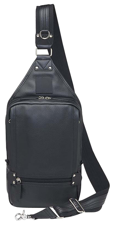 Gun Tote'n Mamas Black Cowhide Leather Sling Backpack GTM108BK with Standard Holster