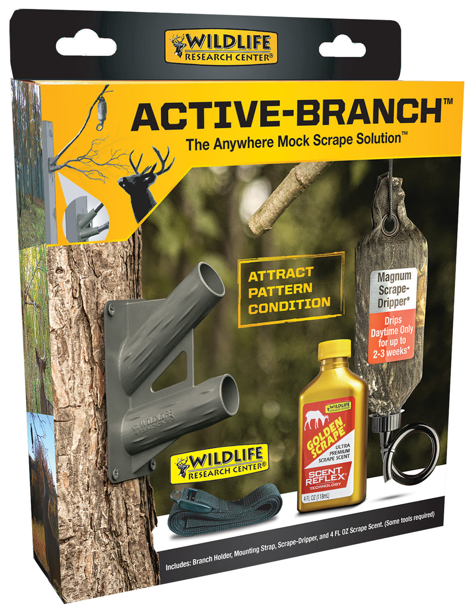 Wildlife Research 393 Active-Branch Mock Scrape Setup Kit with Magnum Dripper 4 oz Scent