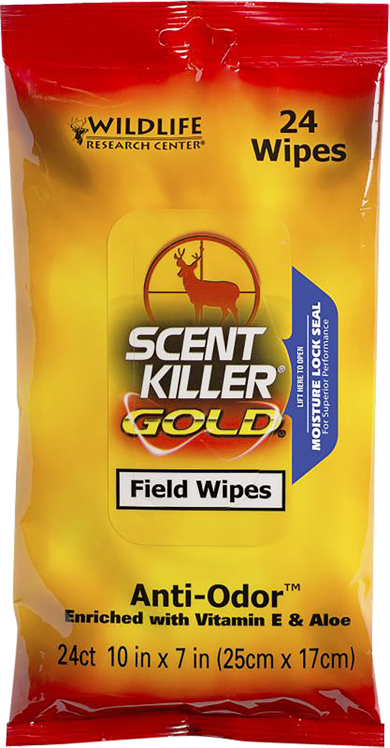 Wildlife Research 1295 Scent Killer Gold Convenient Deodorizing Field Wipes 24 Pack