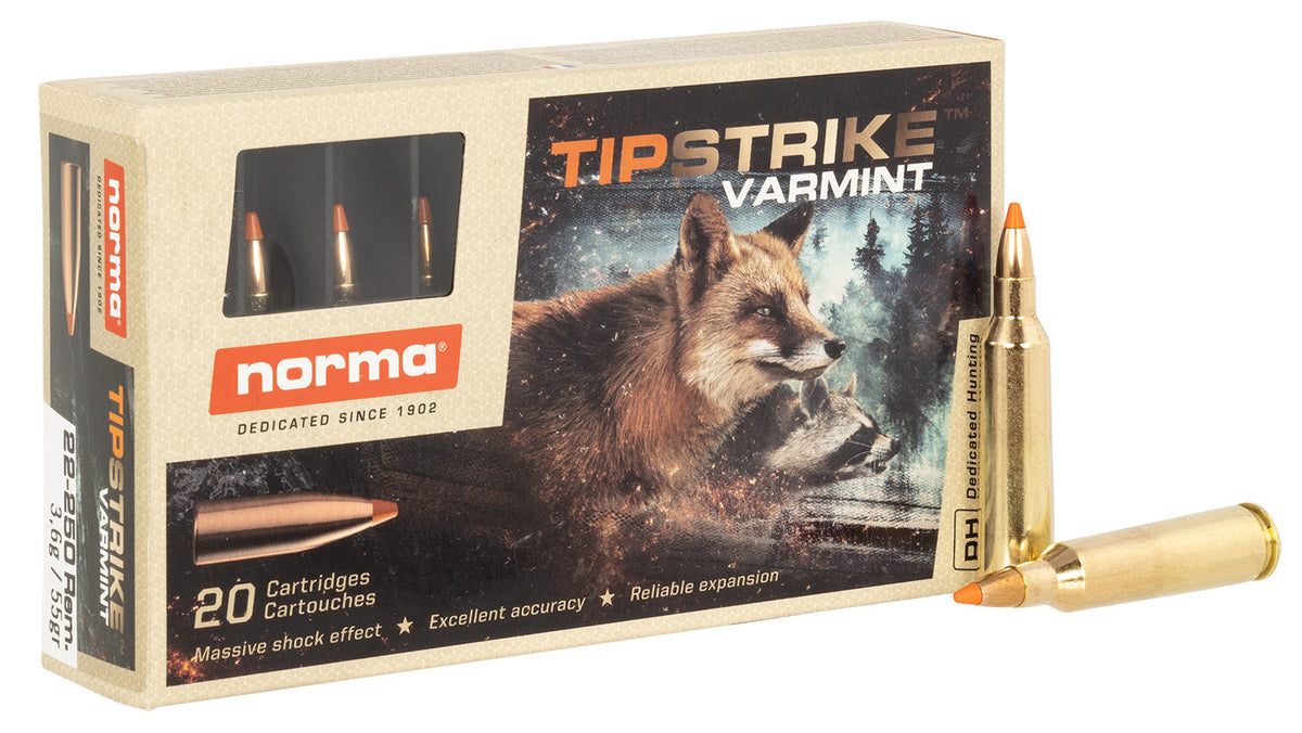 Norma Dedicated Hunting Varmint .22-250 Remington 55 grain Polymer Tip ammunition