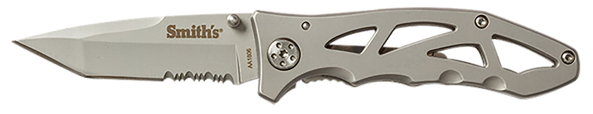 Smith's Products Caprella 51009 2.95" Drop Point Folding Knife Partially Serrated 400 SS Blade with Clip