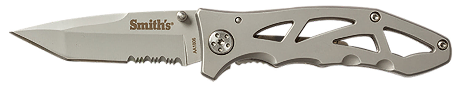 Smith's Products Caprella 51009 2.95" Drop Point Folding Knife Partially Serrated 400 SS Blade with Clip