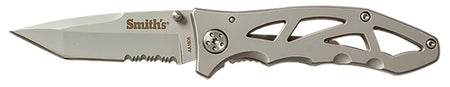 Smith's Products Caprella 51009 2.95" Drop Point Folding Knife Partially Serrated 400 SS Blade with Clip
