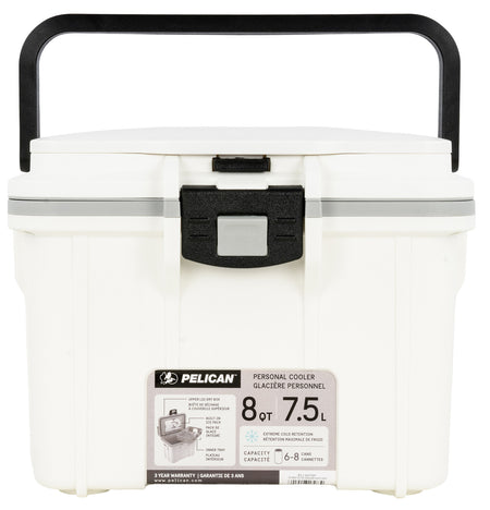 Pelican 8Qt Elite Personal Cooler WHT/GRY with Removable Tray