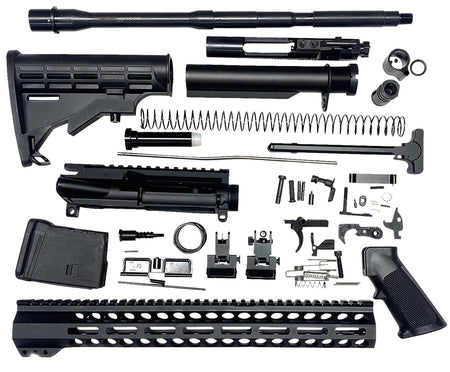 Bowden Tactical J27113 Mil-Spec AR Rifle Build Kit 13" M-Lok Handguard with Flip Sights