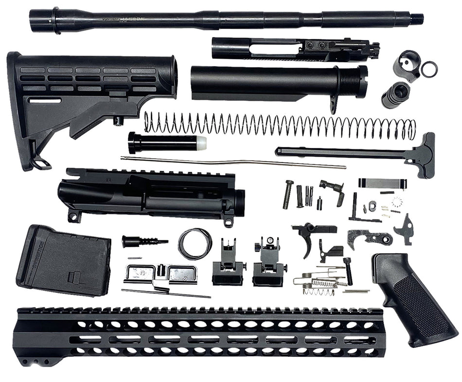 Bowden Tactical J27113 Mil-Spec AR Rifle Build Kit 13" M-Lok Handguard with Flip Sights
