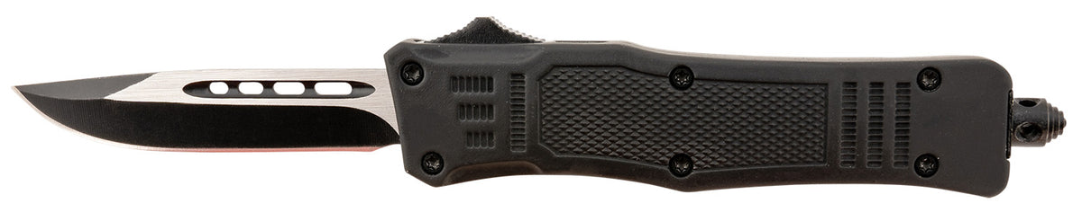 Steel River Knives Spartan Mini OTF MT616BDP 2.75" Drop Point 440C SS Black/Silver Aluminum Zinc Handle