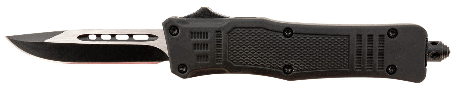 Steel River Knives Spartan Mini OTF MT616BDP 2.75" Drop Point 440C SS Black/Silver Aluminum Zinc Handle