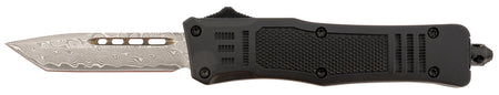 Steel River Knives Spartan Mini OTF Tanto MT616BRDAMT 2.75" Real Damascus Blade 4.25" Black Aluminum Zinc Alloy Handle