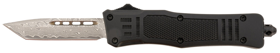 Steel River Knives Spartan Mini OTF Tanto MT616BRDAMT 2.75" Real Damascus Blade 4.25" Black Aluminum Zinc Alloy Handle