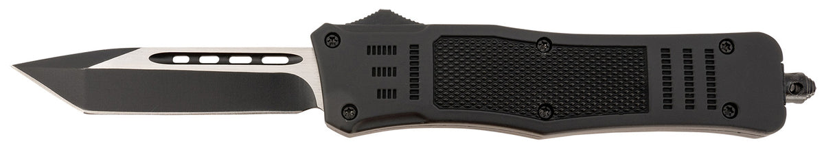 Steel River Knives Spartan Medium OTF T618BT 3.25" Tanto 440C SS Black/Silver Aluminum Zinc Alloy Handle