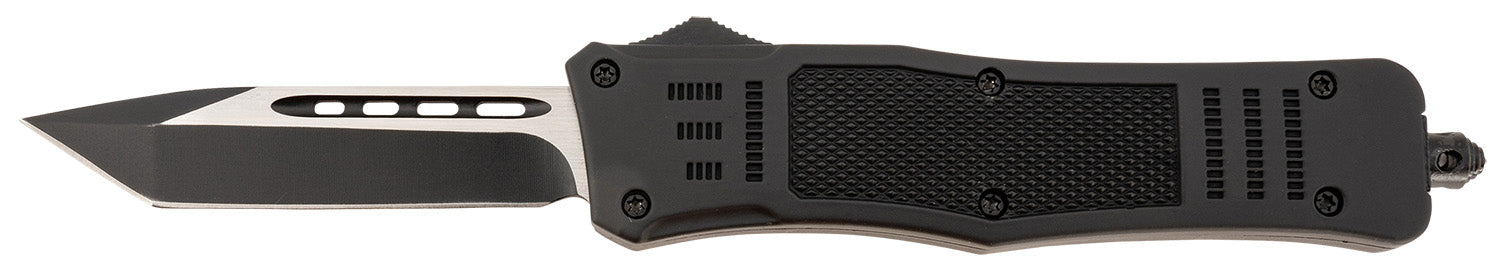 Steel River Knives Spartan Medium OTF T618BT 3.25" Tanto 440C SS Black/Silver Aluminum Zinc Alloy Handle