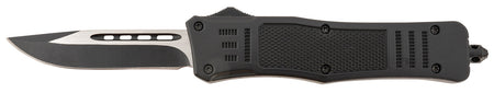 Steel River Knives Spartan Medium OTF Drop Point T618BDP 3.25" Black/Silver 440C SS Blade 4.50" Aluminum Handle