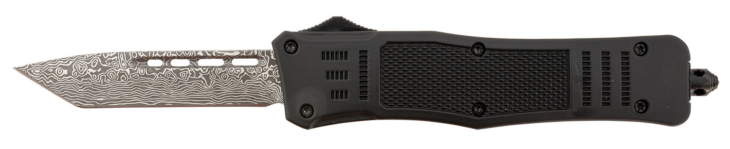 Steel River Knives Spartan Medium OTF Tanto T618BDT 3.25" Black/Silver 440C Stainless Blade 4.50" Black Handle