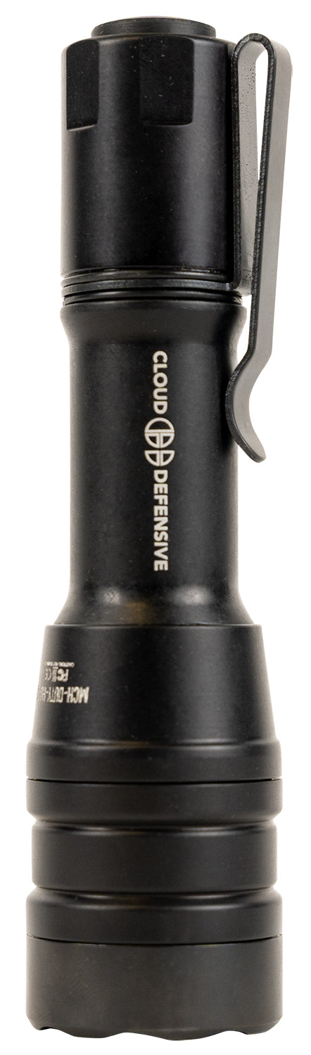 Cloud Defensive MCH Duty HO DF Black Anodized Programmable Flashlight 1800 Lumens White LED 18650