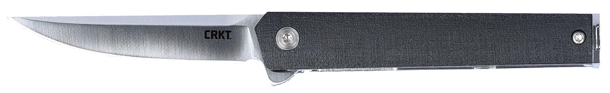 CRKT CEO Compact 7095KX 2.61" Plain Folding Knife, Satin 4116 Stainless Blade, Black GRN Handle, Clip Included