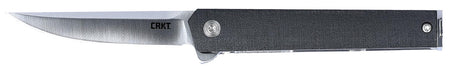 CRKT CEO Compact 7095KX 2.61" Plain Folding Knife, Satin 4116 Stainless Blade, Black GRN Handle, Clip Included