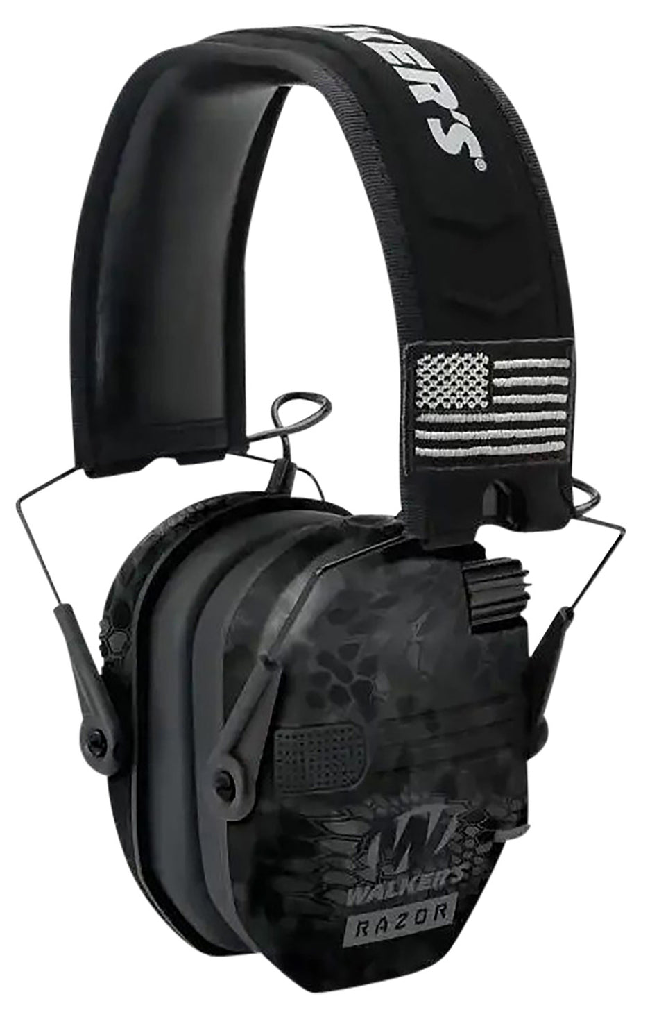Walker's 23 dB Razor Patriot Slim Electronic Hearing Muff Over the Head Kryptek Highlander
