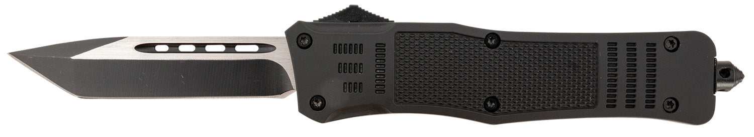 Steel River Knives Spartan OTF Tanto T620BT 3.75" Black/Silver Blade 5.5" Black Aluminum Handle