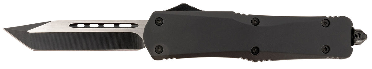 Steel River Knives Spartan OTF Tanto T624BT 3.75" Black/Silver 440C Blade 5.5" Black Aluminum Handle