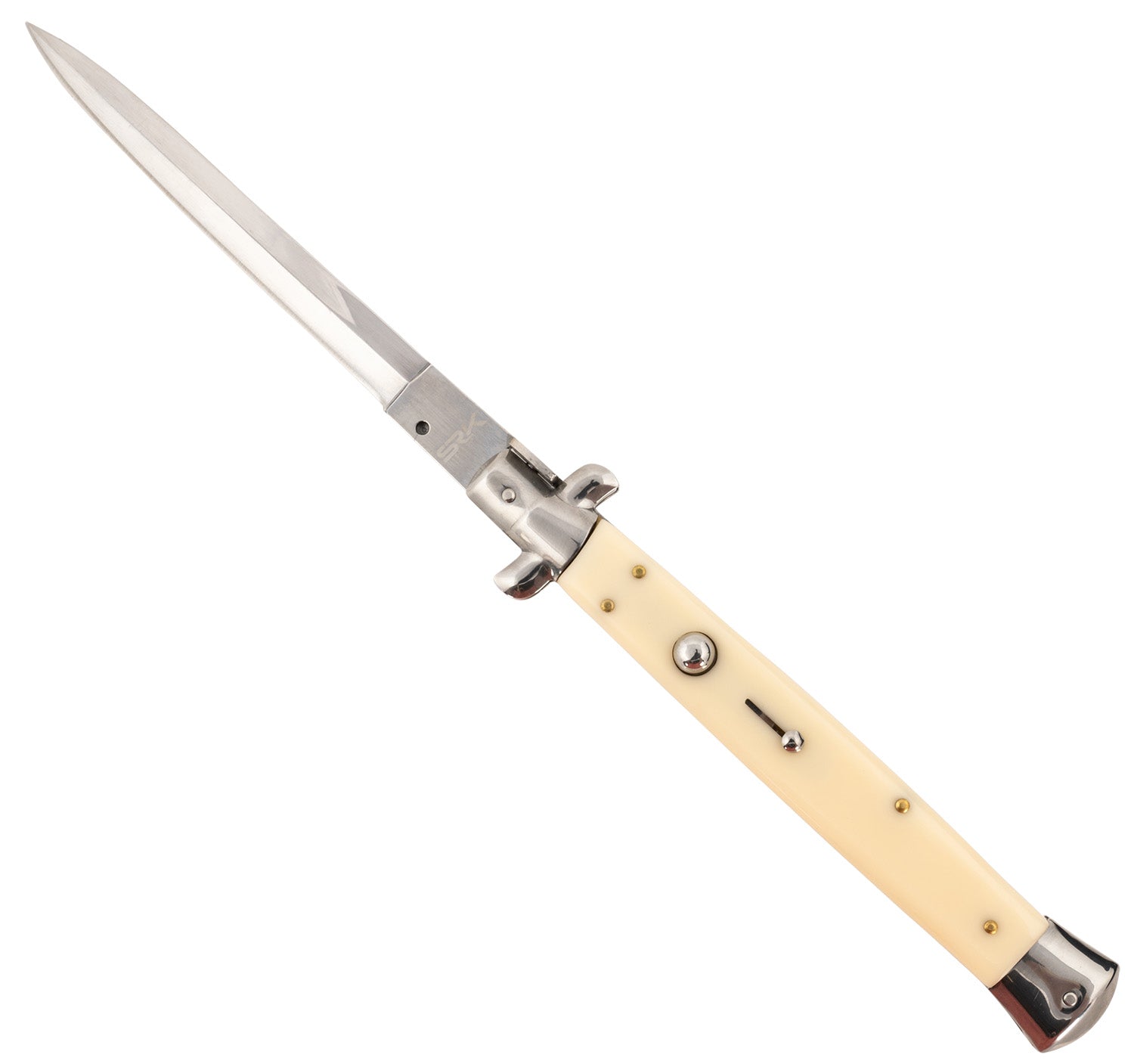 Steel River Knives Spartan Italian Dagger CISID Side-Open 6" Polished Blade 7" Ivory Handle