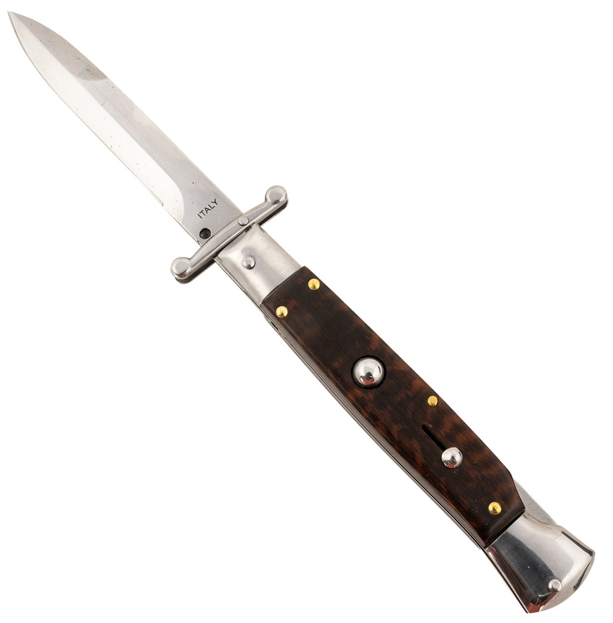 Steel River Knives Spartan Italian Bayonet SGSWP Side-Open 3.9" Polished Blade 5.1" Snakewood Handle