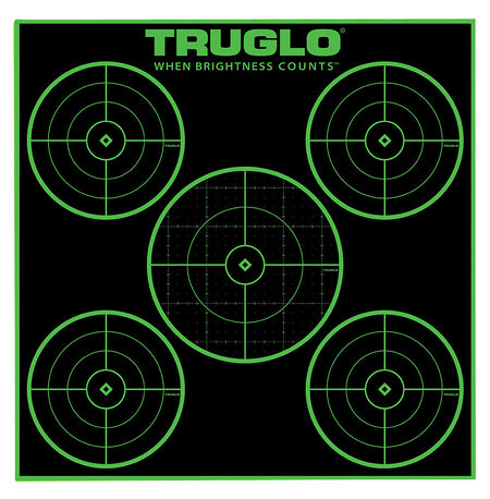 TruGlo TG11A25 Tru-See Self-Adhesive Green Halo 5-Bullseye Paper Targets 25 Pack