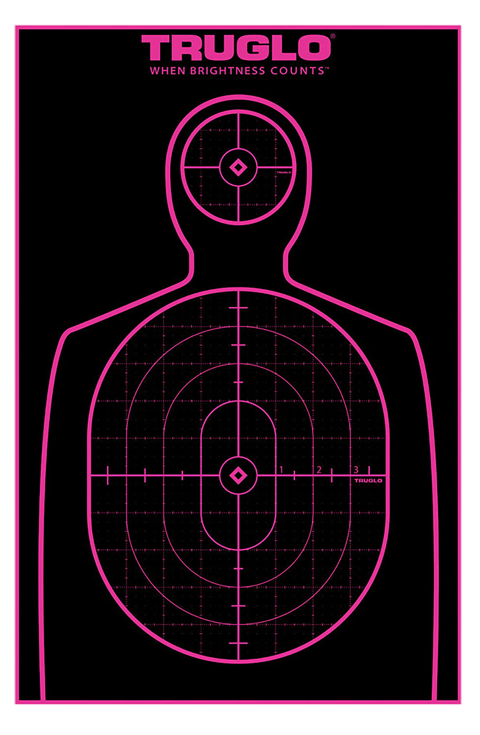 TruGlo TG13A12BB Tru-See Self-Adhesive Pink Halo Handgun Silhouette Paper Targets 12 Pack