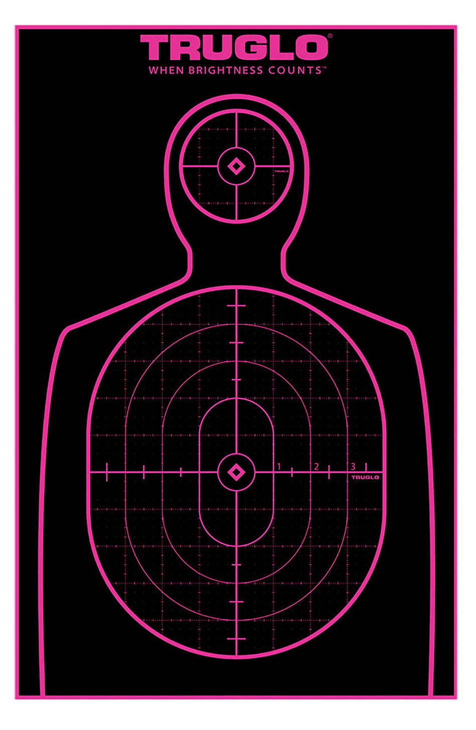 TruGlo TG13A12BB Tru-See Self-Adhesive Pink Halo Handgun Silhouette Paper Targets 12 Pack