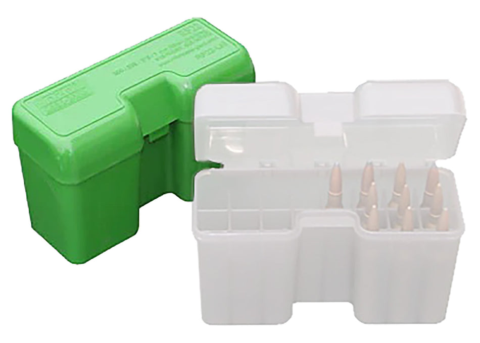 MTM Case-Gard RF22SM10 22rd Flip-Top Rifle Ammo Box 338 Cal Green Polypropylene