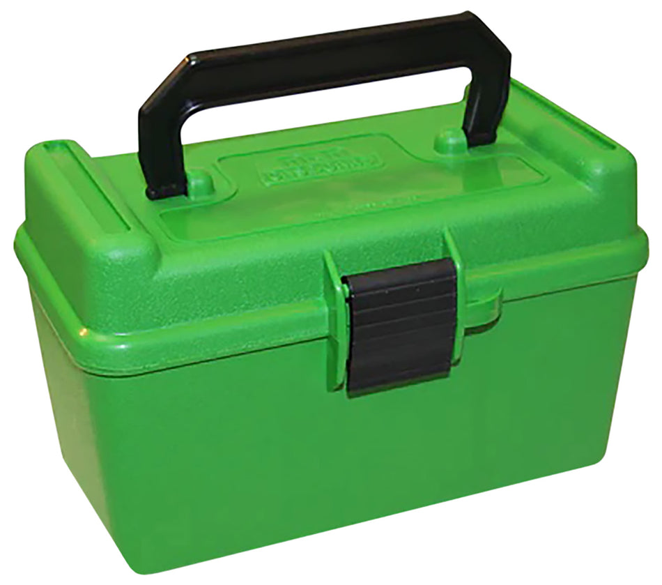 MTM Case-Gard H50RMAG10 50rd Deluxe Rifle Ammo Box 300 Win Mag/7mm Rem Polypropylene Green